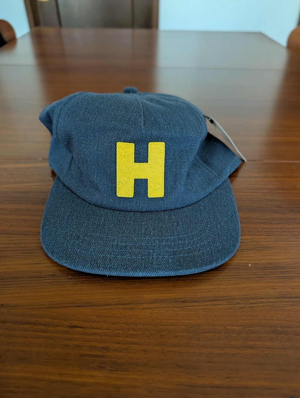 Huckberry Hat Cap Strap Back Mens Blue Yellow H Logo Cotton Canada Embroidered